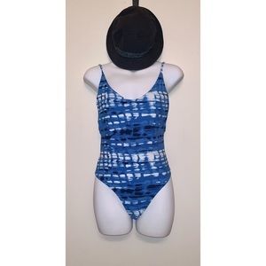 Aerie by American Eagle Blue Scoop Low Back Cheeky Side Cut Out One Piece